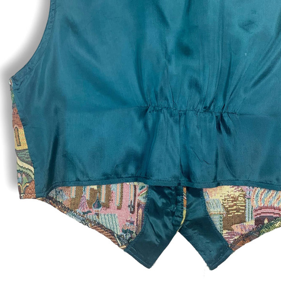 Vintage 80s Backroad Woven Kremlin Russia Village Sleeveless Vest- Women's Large - Picture 4 of 7